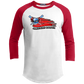OPG Custom Design #12. American Golfer. Female Edition. Youth 3/4 Raglan Sleeve Shirt