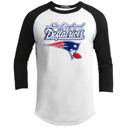 ArtichokeUSA Custom Design. New England Deflatriots. New England Patriots Parody. Youth 3/4 Raglan Sleeve Shirt