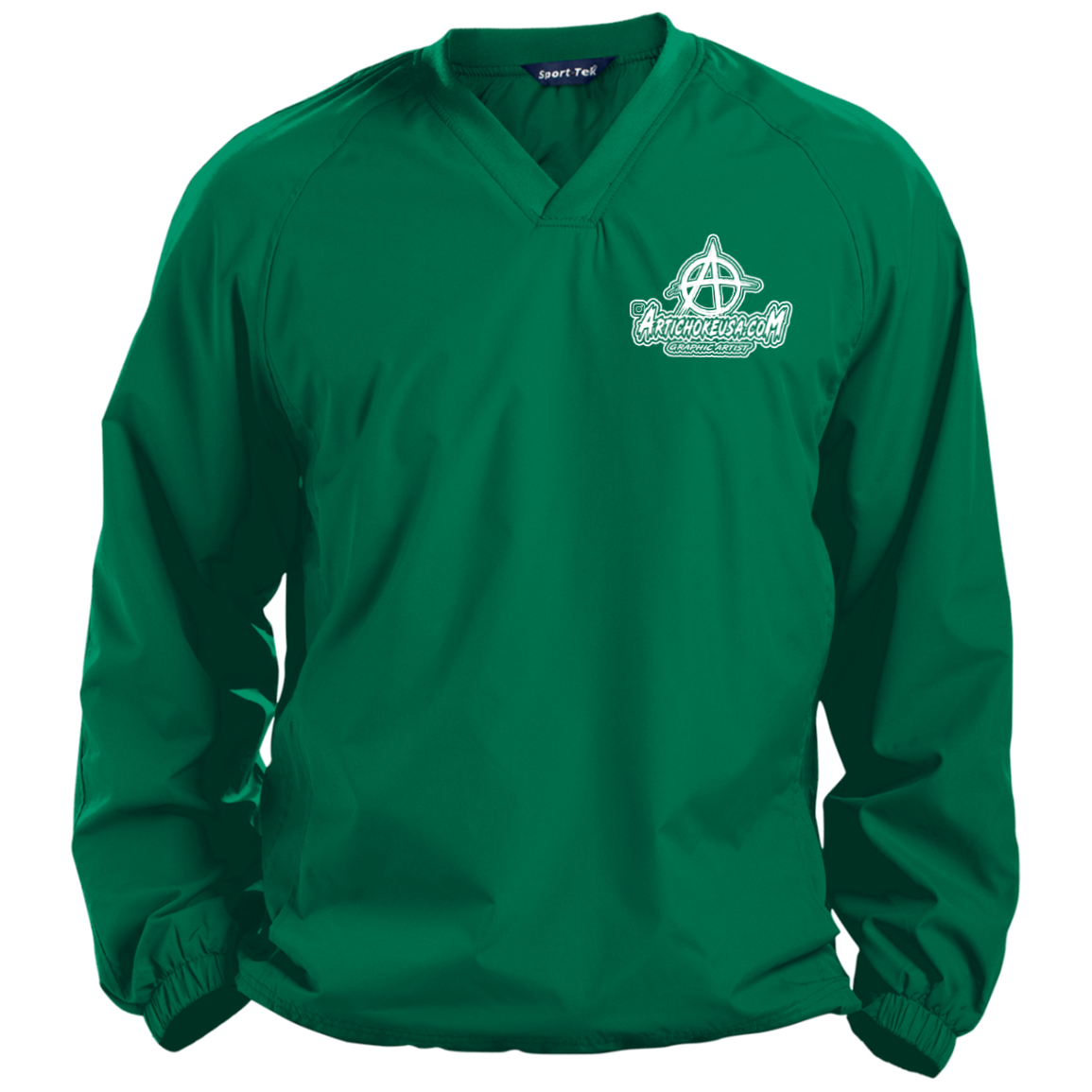 Embroidered Pullover V-Neck Windshirt