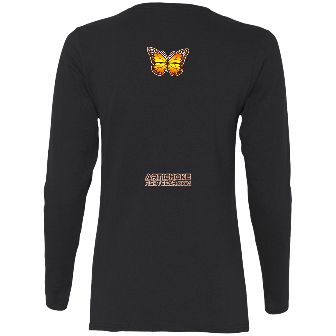 Artichoke Fight Gear Custom Design #6. Lepidopterology (Study of butterflies). Butterfly Guard. Ladies' 100% Pre-Shrunk Cotton Long Sleeve
