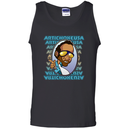 ArtichokeUSA Character and Font design. Let's Create Your Own Team Design Today. My first client Charles. Men's 100% Cotton Tank Top