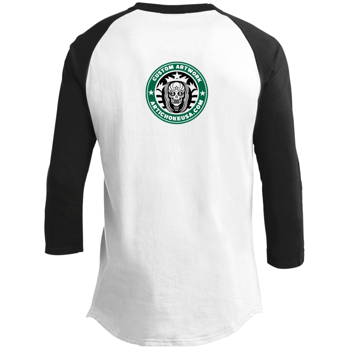 ArtichokeUSA Custom Design. Money Can't Buy Happiness But It Can Buy You Coffee. Youth 3/4 Raglan Sleeve Shirt