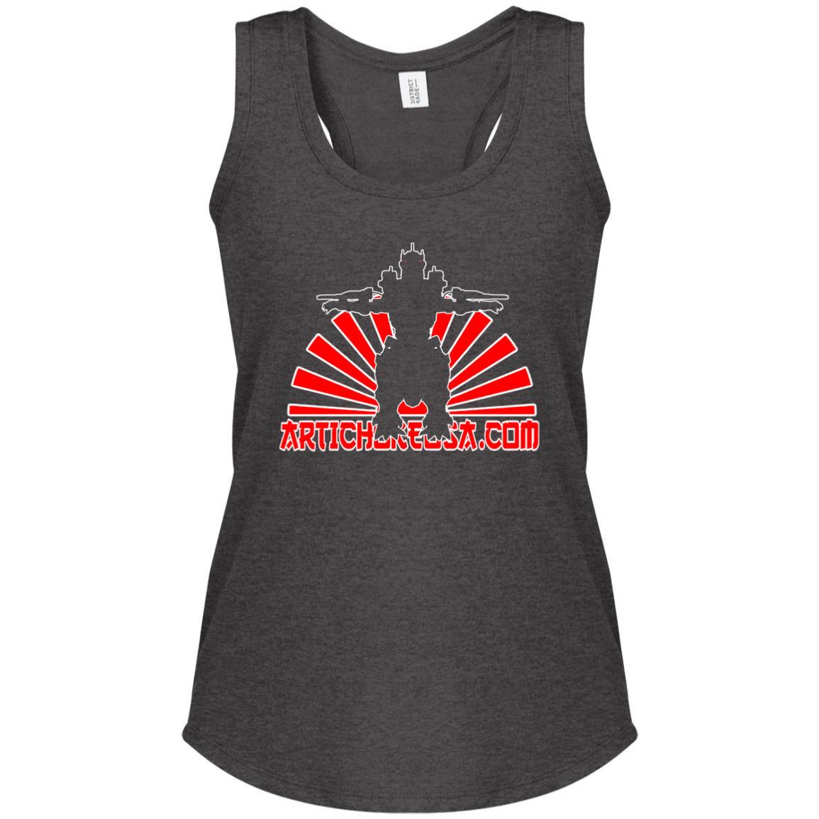 ArtichokeUSA Custom Design. Fan Art Mechagodzilla/Godzilla. Ladies' Tri Racerback Tank