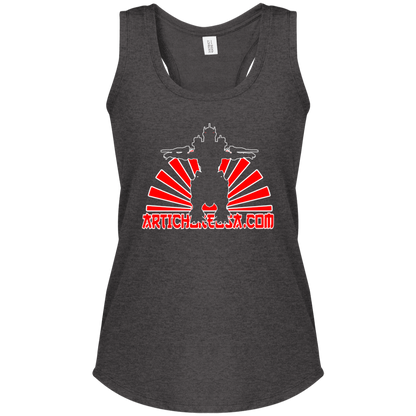 ArtichokeUSA Custom Design. Fan Art Mechagodzilla/Godzilla. Ladies' Tri Racerback Tank