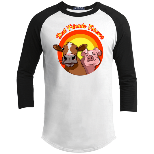 ArtichokeUSA Custom Design. Best Friends Forever. Bacon Cheese Burger. Youth 3/4 Raglan Sleeve Shirt