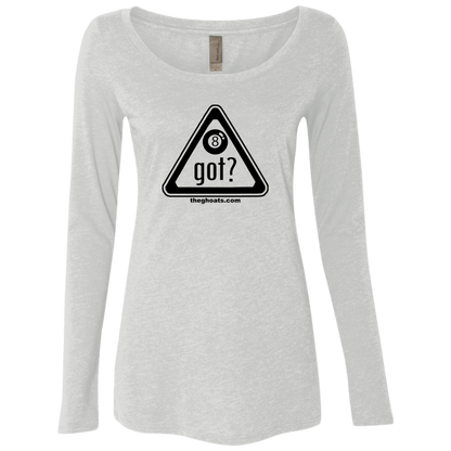 The GHOATS Custom Design. #40 Got Game? / Guess Not. Ladies' Triblend LS Scoop