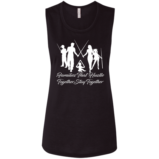The GHOATS Custom Design. #11 Families That Hustle Together, Stay Together. Ladies' Flowy Muscle Tank