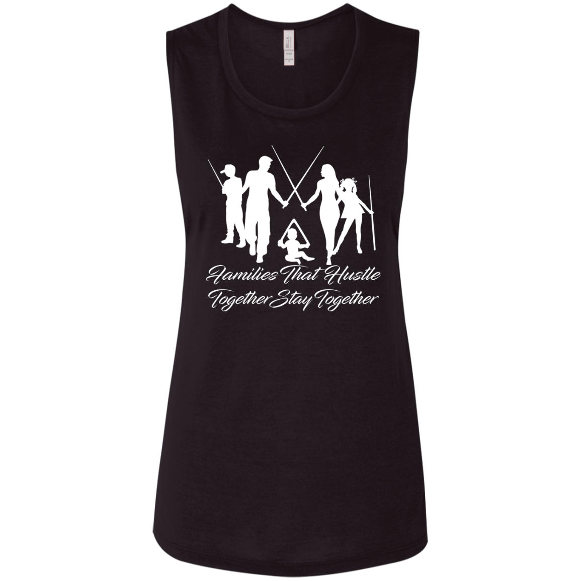 The GHOATS Custom Design. #11 Families That Hustle Together, Stay Together. Ladies' Flowy Muscle Tank