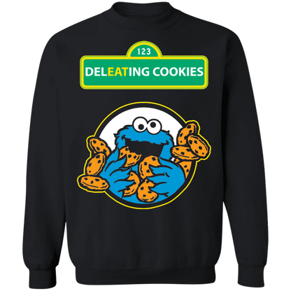 ArtichokeUSA Custom Design #55. DelEATing Cookes. IT humor. Cookie Monster Parody. Crewneck Pullover Sweatshirt