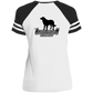ArtichokeUSA Custom Design. Ruffing the Passer. Golden Lab Edition. Ladies' Game V-Neck T-Shirt