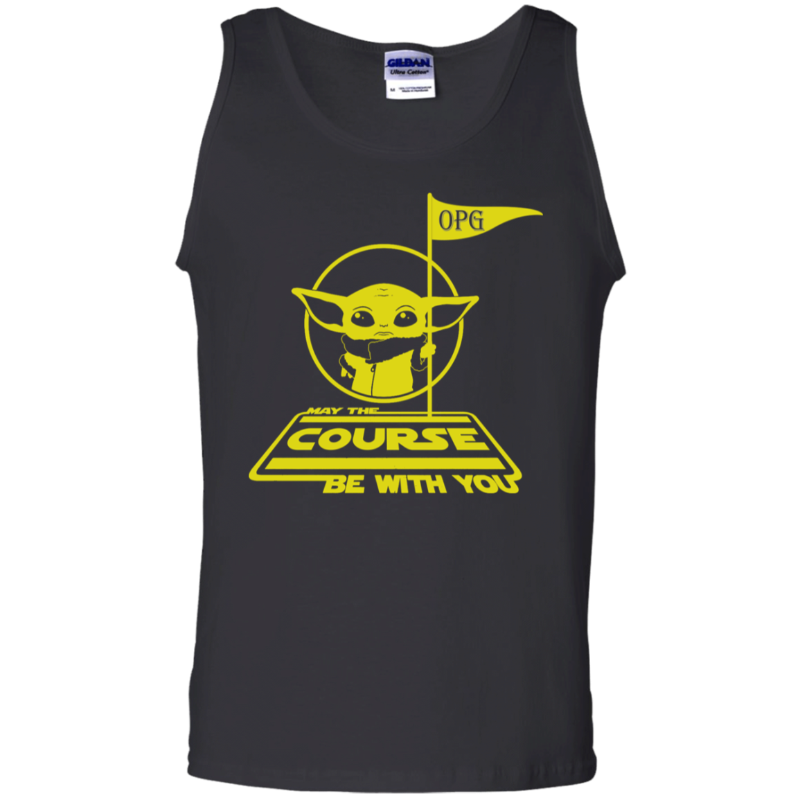 OPG Custom Design #21. May the course be with you. Star Wars Parody and Fan Art. 100% Cotton Tank Top