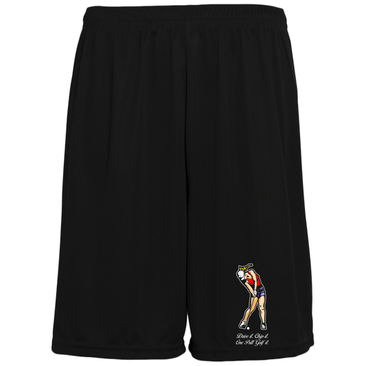 OPG Custom Design #9. Drive it. Chip it. One Putt Golf It. Golf So. Cal. 100% Polyester Training Shorts w/Pockets