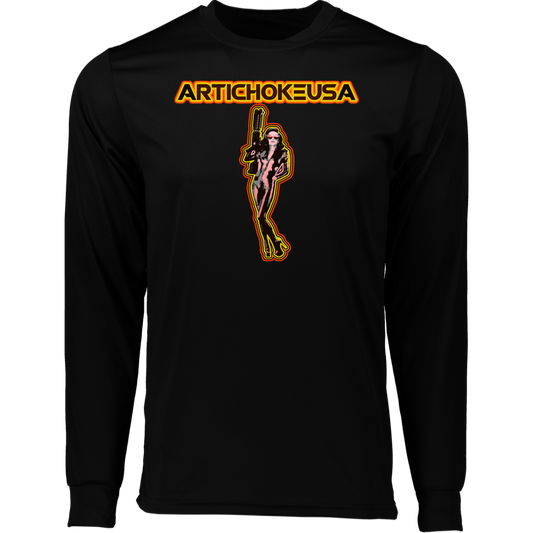 ArtichokeUSA Character and Font design. Let's Create Your Own Team Design Today. Mary Boom Boom. Long Sleeve Moisture-Wicking Tee