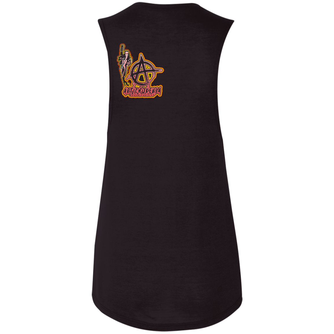 ArtichokeUSA Character and Font design. Let's Create Your Own Team Design Today. Mary Boom Boom. Ladies' Flowy Muscle Tank