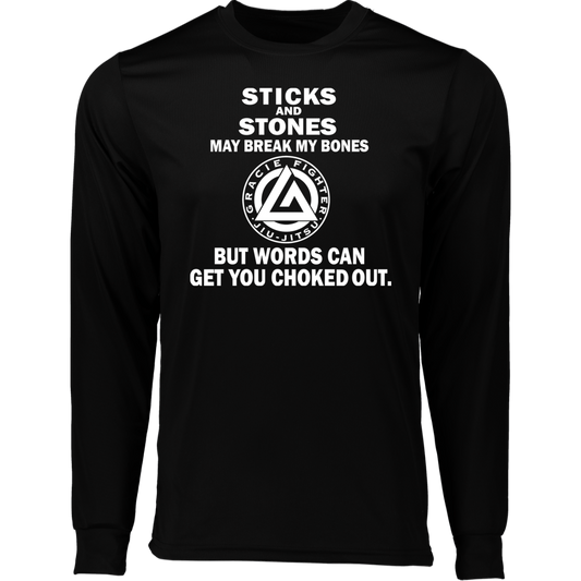 Artichoke Fight Gear Custom Design #19. Sticks and Stones. Moisture-Wicking Long Sleeve