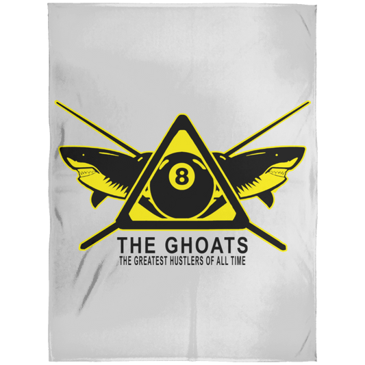 The GHOATS custom design #31. Shark Sighted. Male Pool Shark. Shoot At Your Own Risk. Pool / Billiards. Arctic Fleece Blanket 60x80