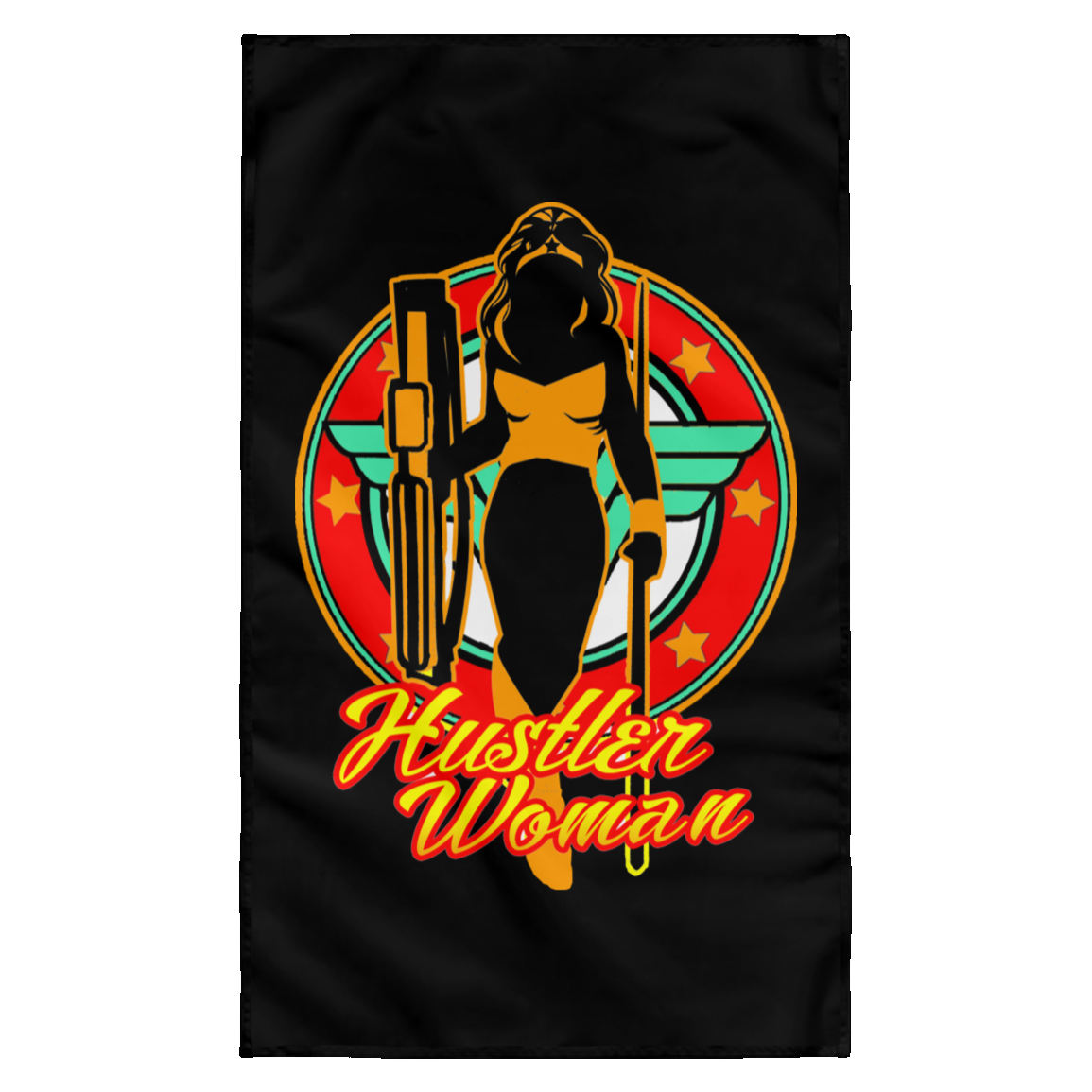 The GHOATS Custom Design #15. Hustler Woman. Wall Flag