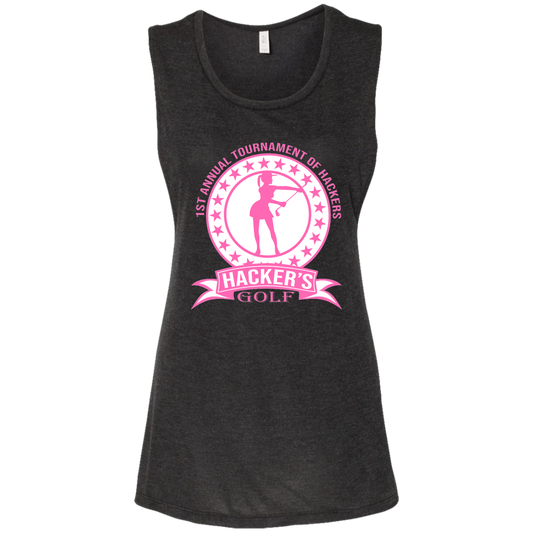 ZZZ#20 OPG Custom Design. 1st Annual Hackers Golf Tournament. Ladies Edition. Ladies' Flowy Muscle Tank