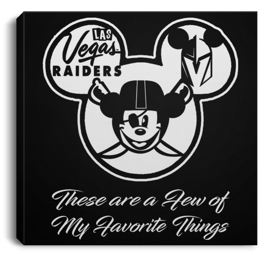 ArtichokeUSA Custom Design. Las Vegas Raiders & Mickey Mouse Mash Up. Fan Art. Parody. Square Canvas .75in Frame