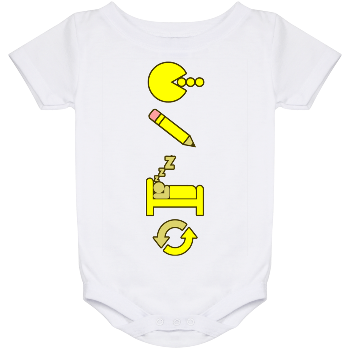 Artichoke Custom Design. Eat. Draw. Sleep. Repeat. Baby Onesie 24 Month