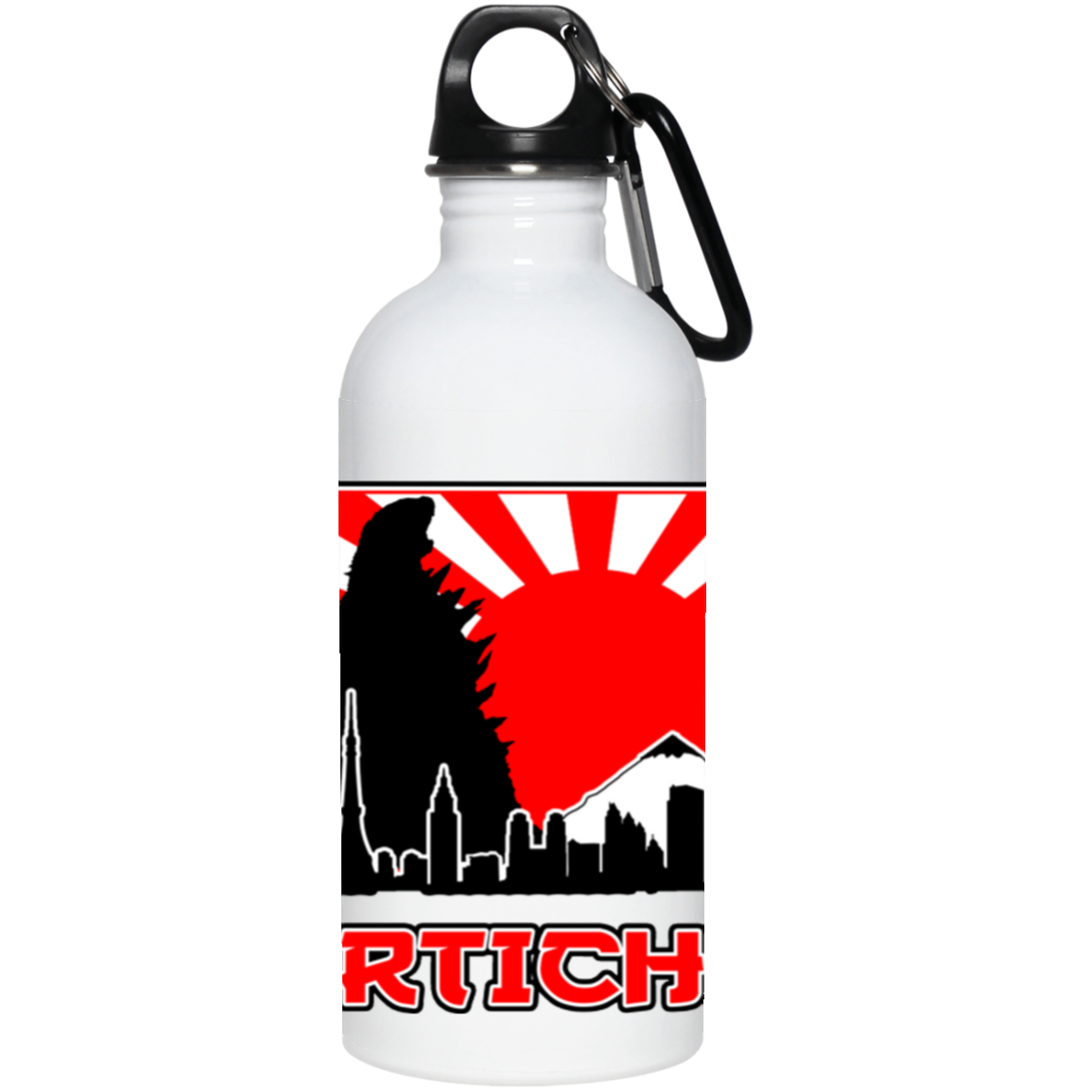 ArtichokeUSA Custom Design.  Fan Art Godzilla/Mecha Godzilla. 20 oz. Stainless Steel Water Bottle