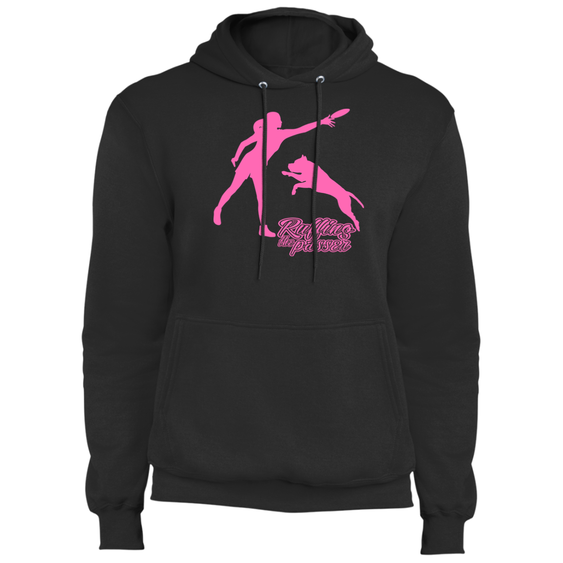 ArtichokeUSA Custom Design. Ruffing the Passer. Pitbull Edition. Female Version. Fleece Pullover Hoodie