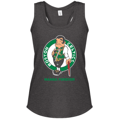 ArtichokeUSA Custom Design. RIP Kobe. Mamba Forever. Celtics / Lakers Fan Art Tribute. Ladies' Tri Racerback Tank