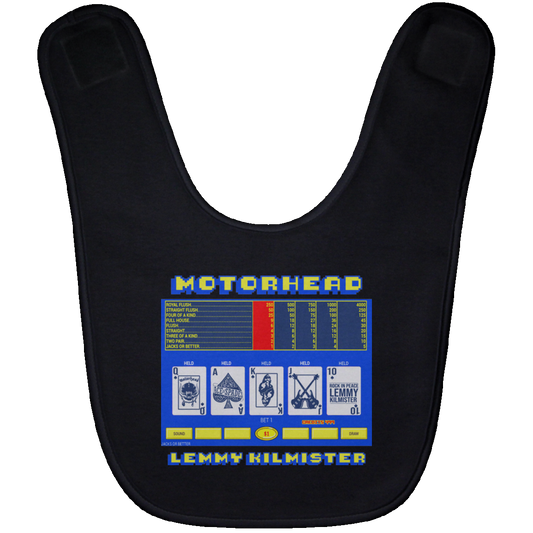 ArtichokeUSA Custom Design. Motorhead's Lemmy Kilmister's Favorite Video Poker Machine. Rock in Peace! Baby Bib