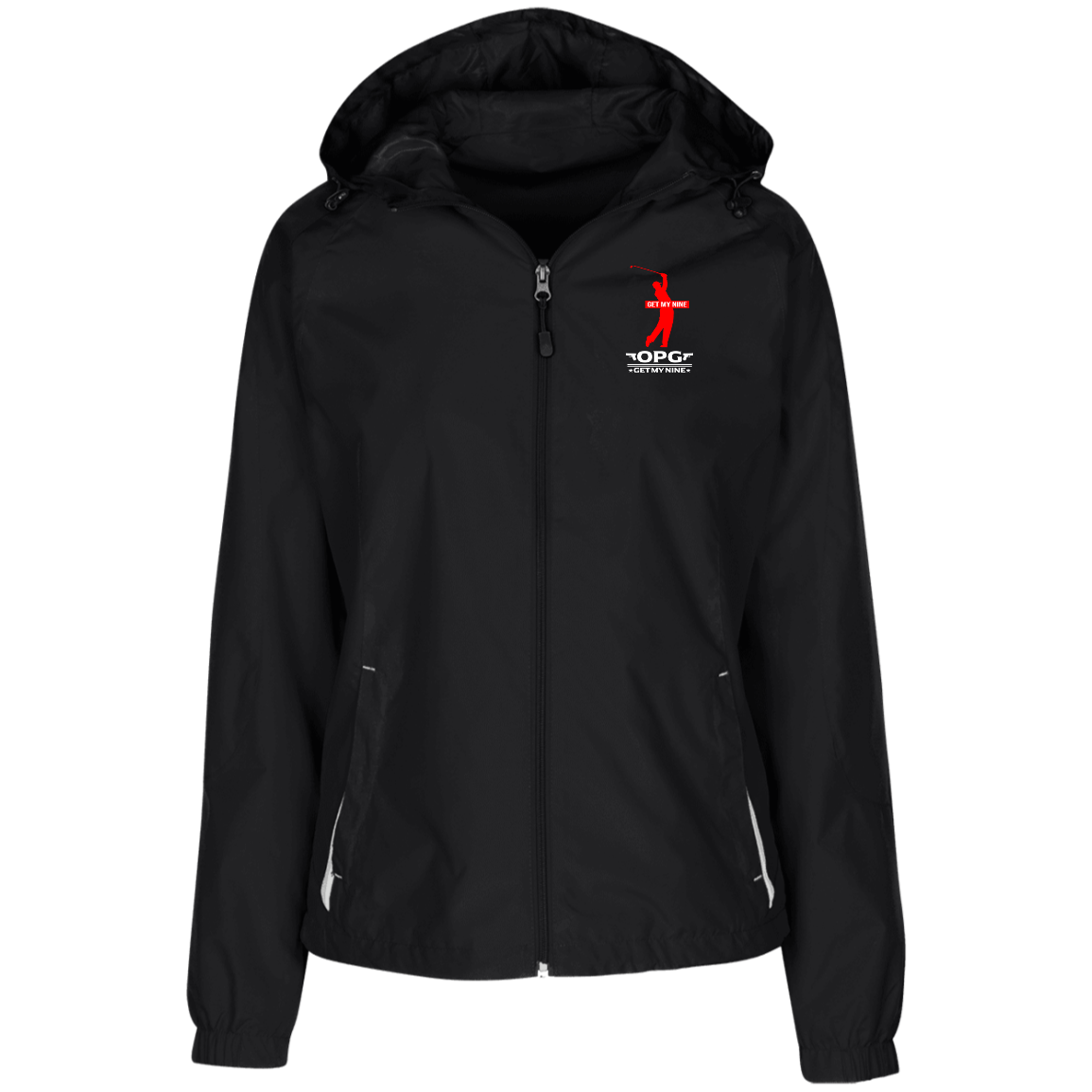 OPG Custom Design #16. Get My Nine.  Male Version. Ladies' Jersey-Lined Hooded Windbreaker
