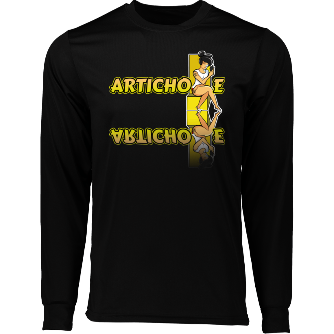 ArtichokeUSA Character and Font Design. Let’s Create Your Own Design Today. Betty. Long Sleeve Moisture-Wicking Tee