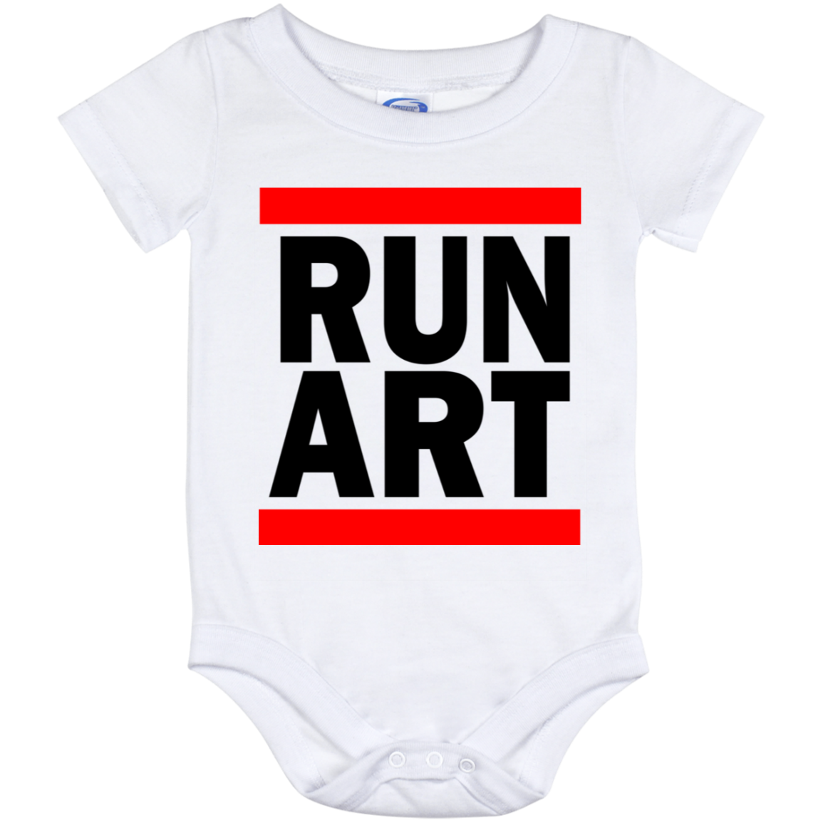 ArtichokeUSA Custom Design. RUN ART.  RUN DMC Parody. Baby Onesie 12 Month