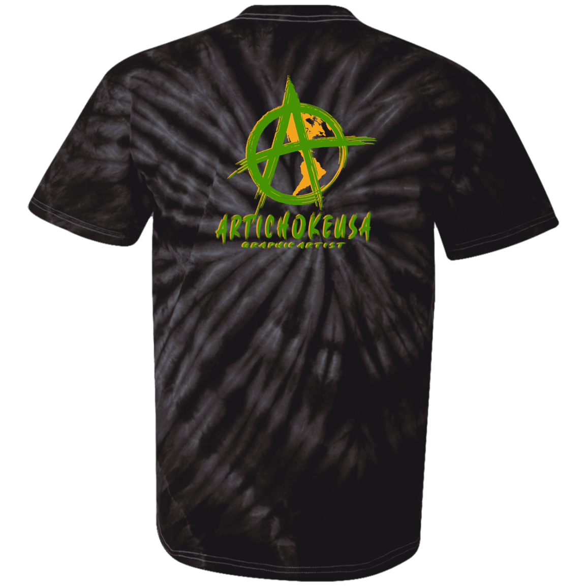 ArtichokeUSA Custom Design. EARTH-ART=EH. Tie Dye 100% Cotton T-Shirt