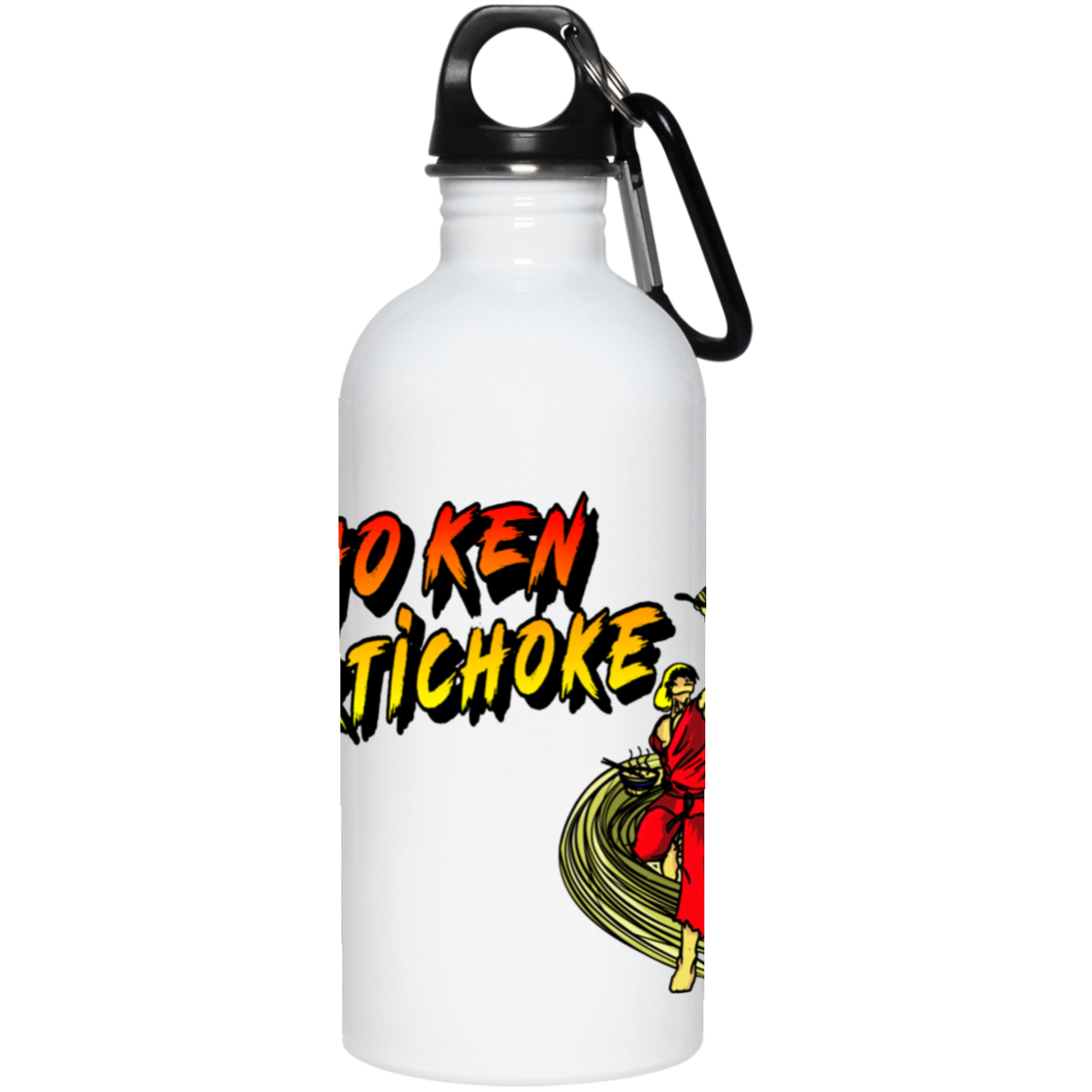 ArtichokeUSA Custom Design. Pho Ken Artichoke. Street Fighter Parody. Gaming. 20 oz. Stainless Steel Water Bottle