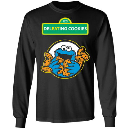 ArtichokeUSA Custom Design #55. DelEATing Cookes. IT humor. Cookie Monster Parody. Long Sleeve T-Shirt