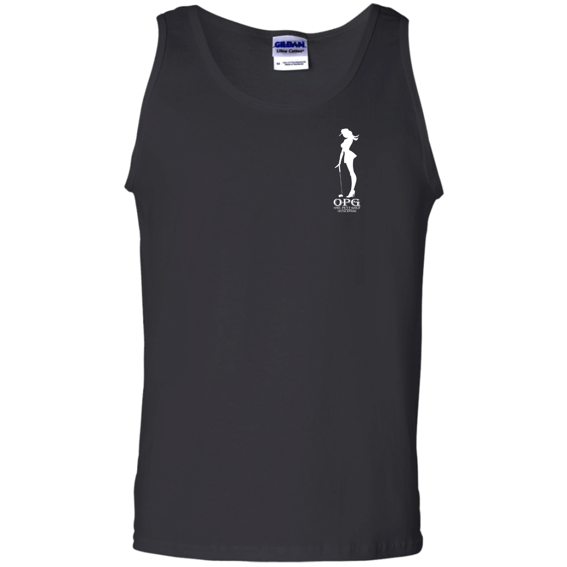OPG Custom Design #10. Lady on Front / Flag Pole Dancer On Back.6 oz.100% Cotton Tank Top