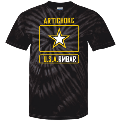 ArtichokeUSA Custom Design #54. Artichoke USArmbar. US Army Parody. Tie Dye 100% Cotton T-Shirt