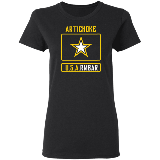 ArtichokeUSA Custom Design #54. Artichoke USArmbar. US Army Parody. Ladies' Basic 100% Cotton T-Shirt