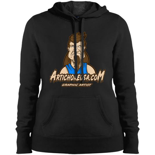 ArtichokeUSA Character and Font design. Let's Create Your Own Team Design Today. Mullet Mike. Ladies' Pullover Hooded Sweatshirt