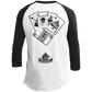 ArtichokeUSA Custom Design. Lemmy Kilmister "Ace of Spades" Tribute Fan Art Version 2 of 2. 3/4 Raglan Sleeve Shirt