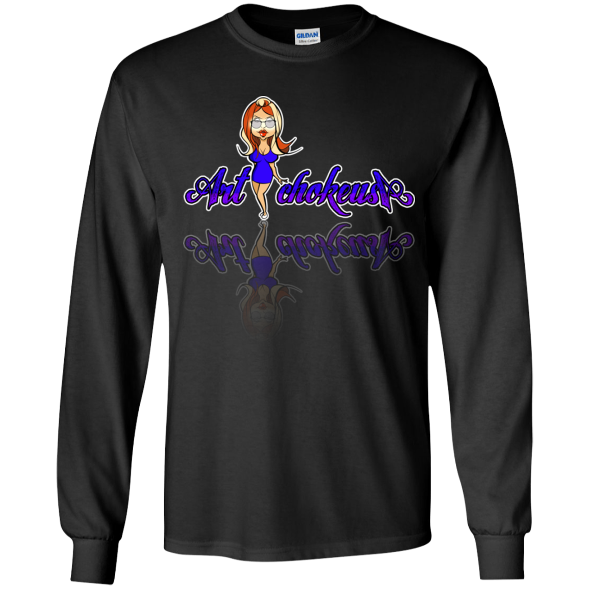 ArtichokeUSA Character and Font Design. Let’s Create Your Own Design Today. Blue Girl. Youth Long Sleeve T-Shirt