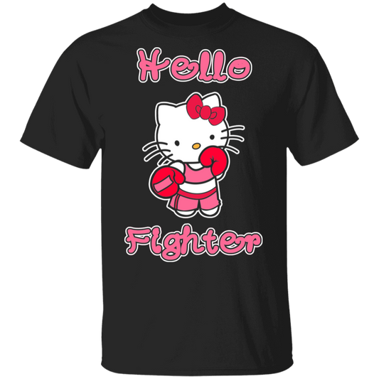 Artichoke Fight Gear Custom Design #13. Hello Fighter. Hello Kitty Parody Fan Art. MMA. Men's 100% Cotton T-Shirt