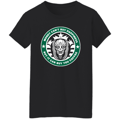 ArtichokeUSA Custom Design. Money Can't Buy Happiness But It Can Buy You Coffee. Ladies' 5.3 oz. T-Shirt