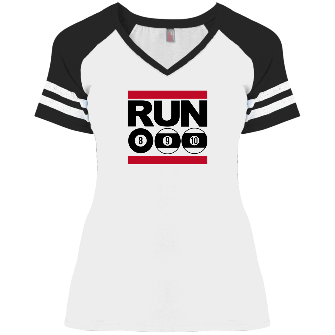 The GHOATS Custom Design. #29 run 8 9 10 ball. Ladies' Game V-Neck T-Shirt