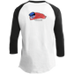 OPG Custom Design #12. Golf America. Male Edition. 3/4 Raglan Sleeve Shirt 100% Ringspun Combed Cotton