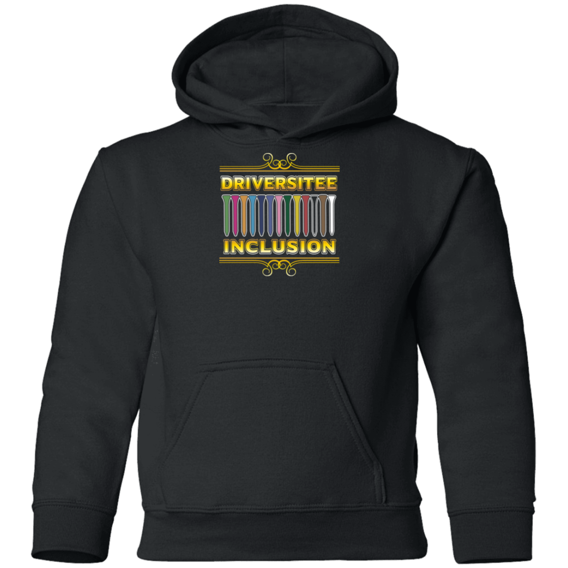 OPG Custom Design #6. Driveristee & Inclusion. Youth Pullover Hoodie