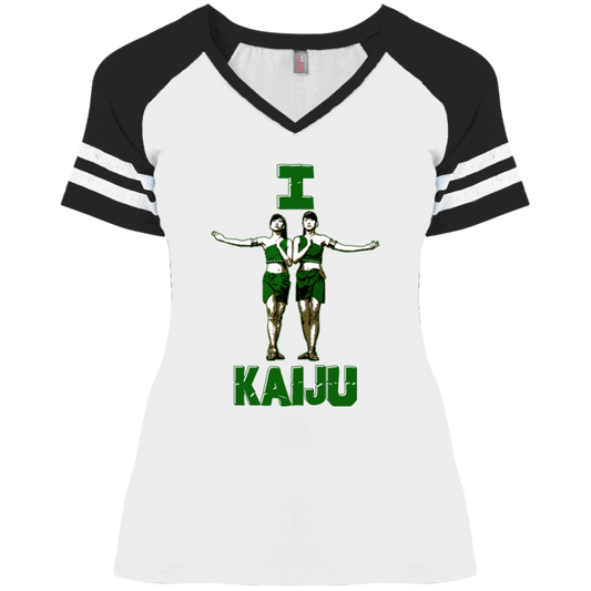 ArtichokeUSA Custom Design. I Heart Kaiju. Fan Art. Ladies' Game V-Neck T-Shirt