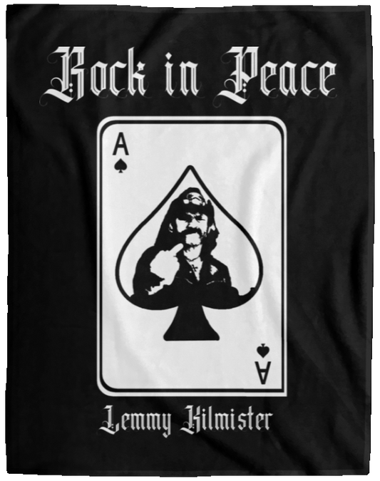 ArtichokeUSA Custom Design. Lemmy Kilmister "Ace of Spades" Tribute Fan Art Version 2 of 2. Cozy Plush Fleece Blanket - 60x80