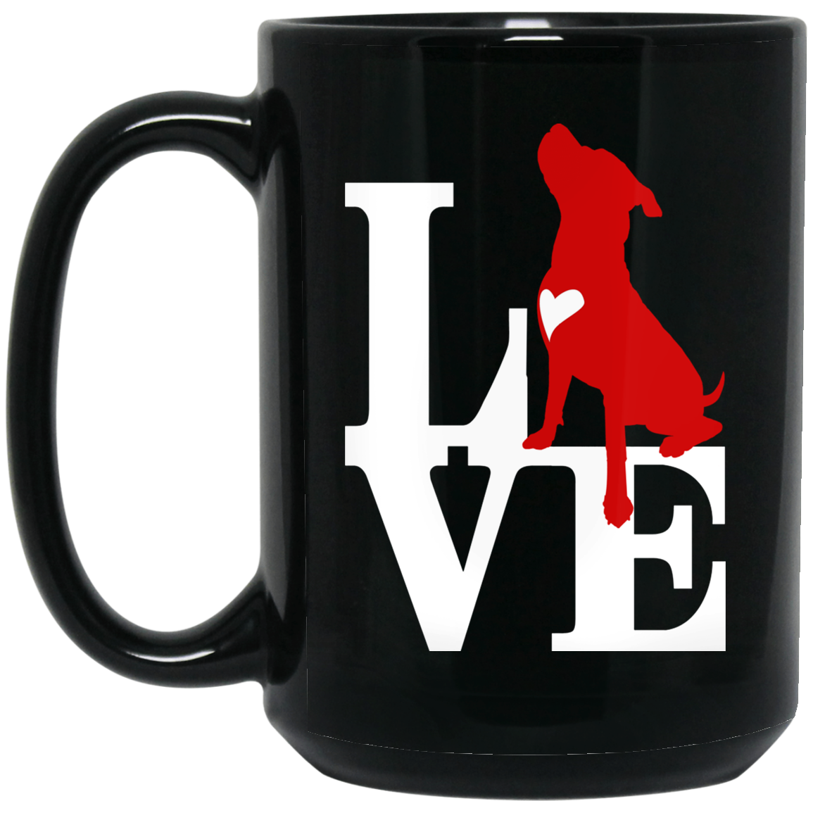ArtichokeUSA Custom Design. Pitbull Love. 15 oz. Black Mug