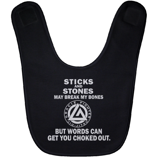 Artichoke Fight Gear Custom Design #19. Sticks and Stones. Baby Bib