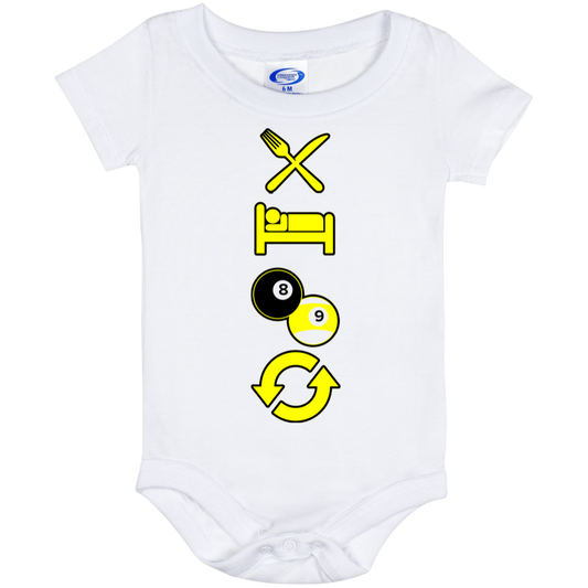 The GHOATS custom design #8. Eat. Sleep. Pool. Repeat. Pool / Billiards. Baby Onesie 6 Month